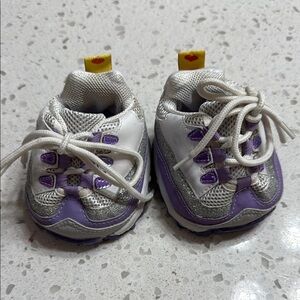 Build a Bear Skechers purple glitter Sneakers white/purple w sliver glitter GUC